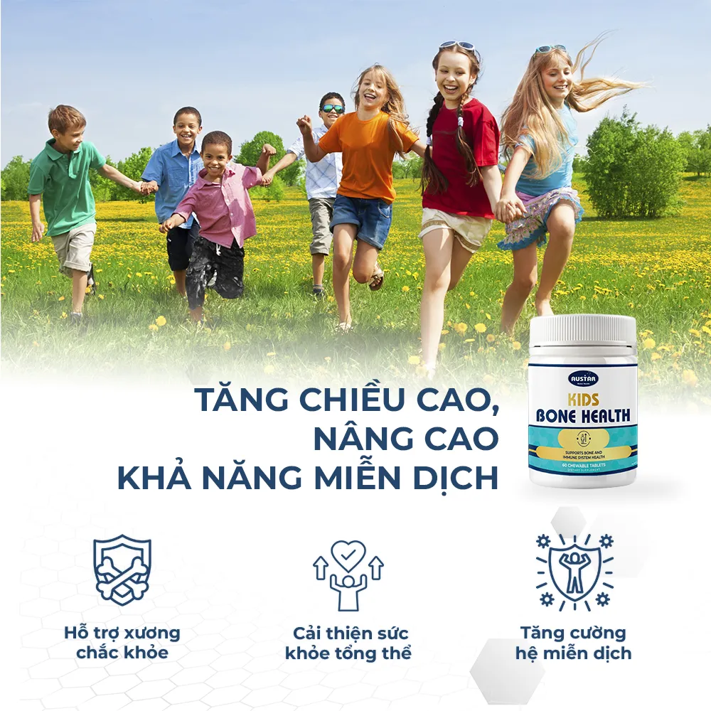 Thực phẩm bảo vệ sức khoẻ Austar Kids Bone Health có nhiều lợi ích